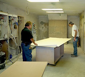 Caliper paint room in the woodworking mill